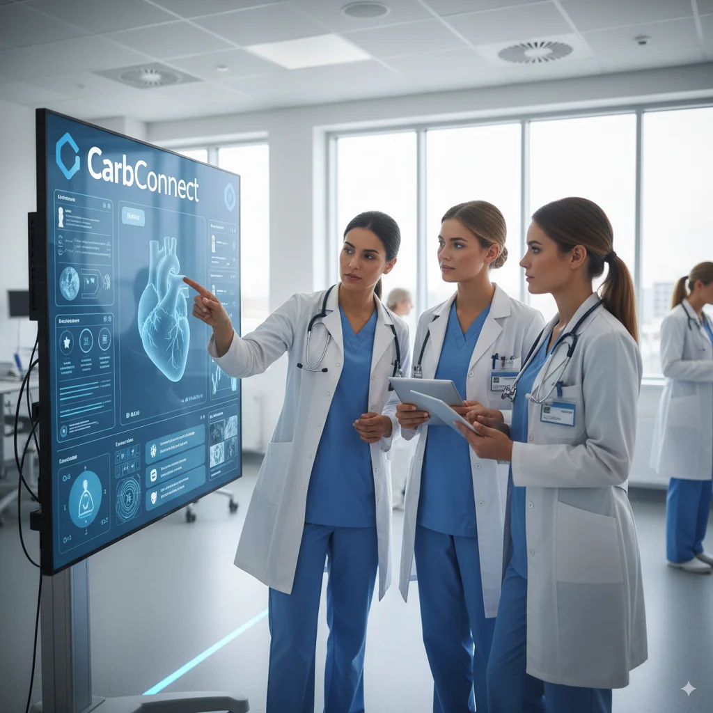 CarbConnect for Organizations for 病院・ヘルスケアネットワーク - Professional medical imaging platform with AI analysis, secure collaboration, and organizational management tools 病院・ヘルスケアネットワーク - CarbConnect for Organizations medical imaging platform dashboard interface showing secure sharing controls for veterinary practices
