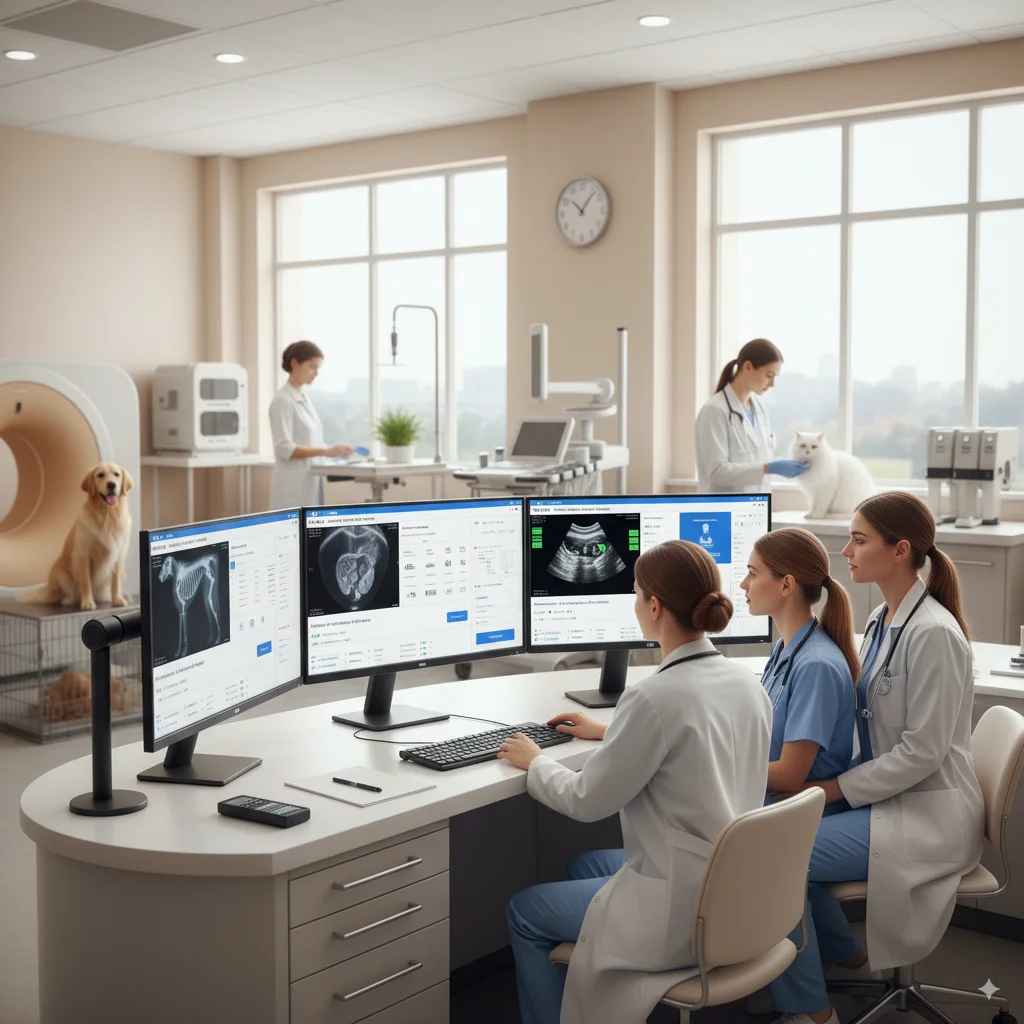 CarbConnect for Organizations for 獣医療 - Professional medical imaging platform with AI analysis, secure collaboration, and organizational management tools 獣医療 - CarbConnect for Organizations medical imaging platform dashboard interface showing secure sharing controls for veterinary practices